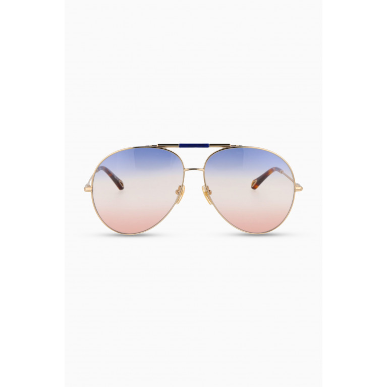 Chloé - Aviator Sunglasses in Metal Gold