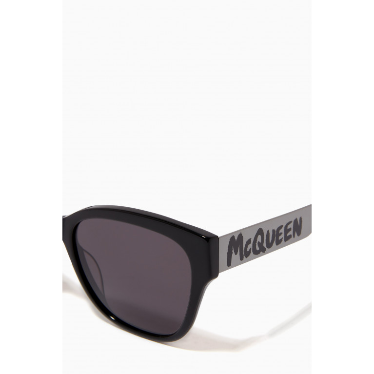 Alexander McQueen - McQueen Graffiti Cat Eye Sunglasses Black