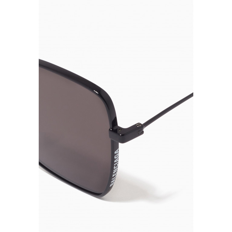 Balenciaga - Square Sunglasses in Metal Black