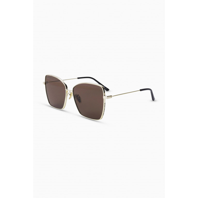 Balenciaga - Square Sunglasses in Metal Brown