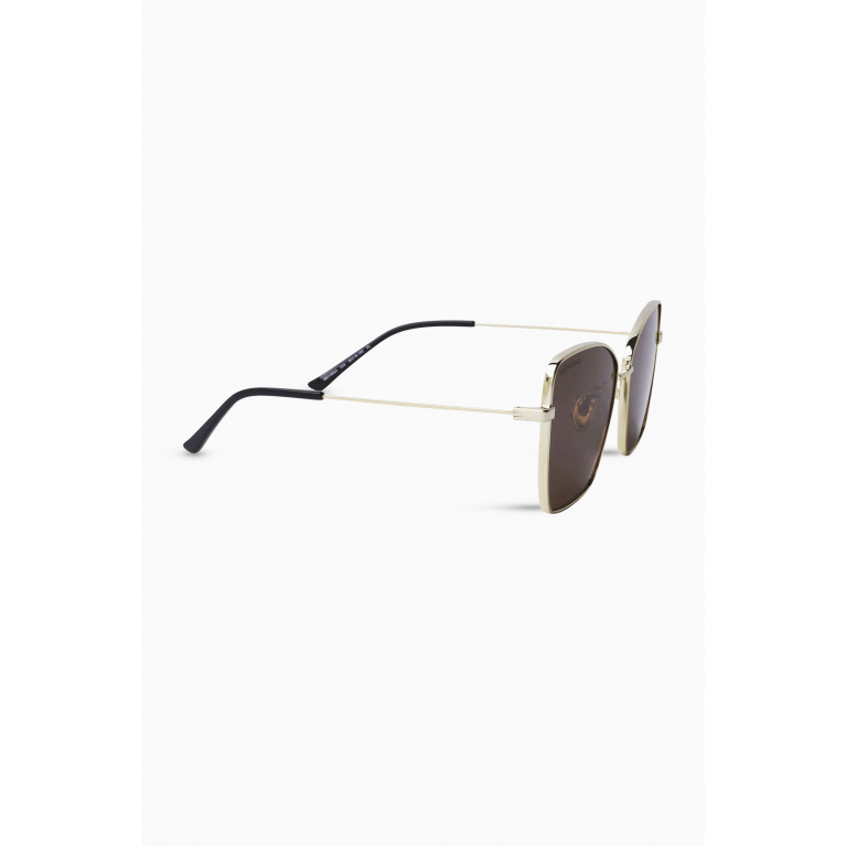 Balenciaga - Square Sunglasses in Metal Brown