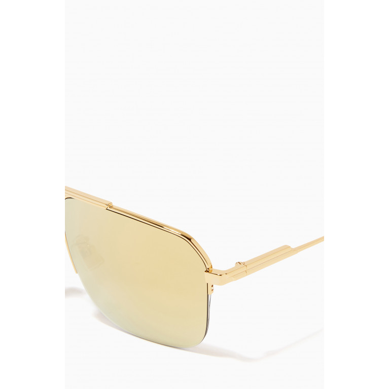 Bottega Veneta - Square Aviator Frame Sunglasses in Metal