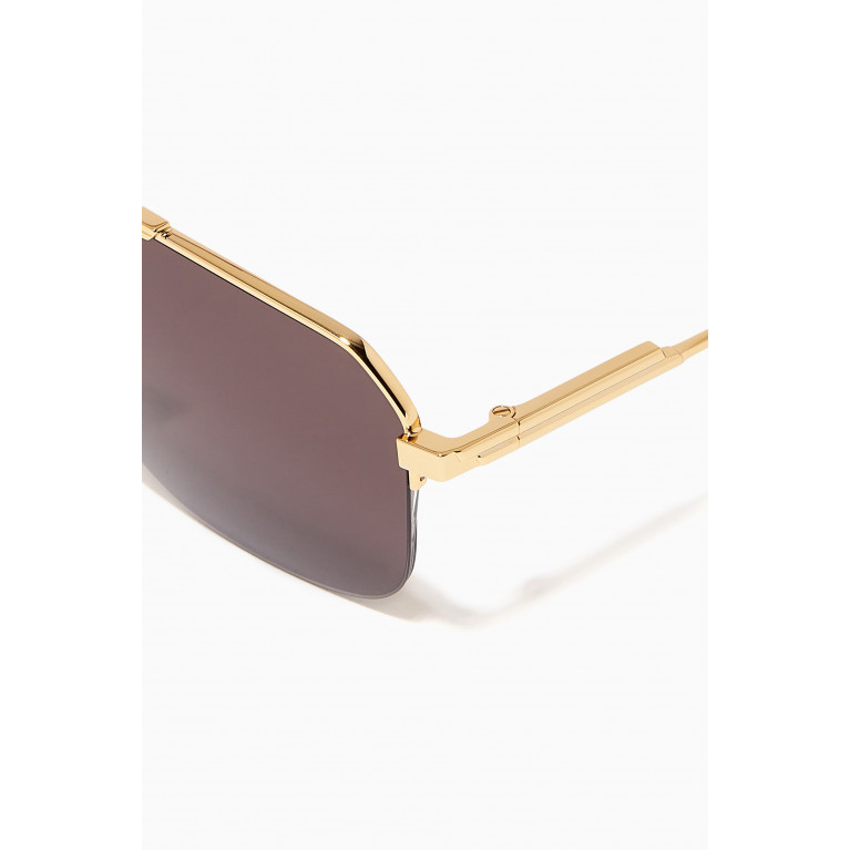 Bottega Veneta - Navigator Frame Sunglasses in Metal