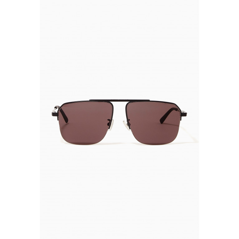 Bottega Veneta - Square Frame Sunglasses in Metal