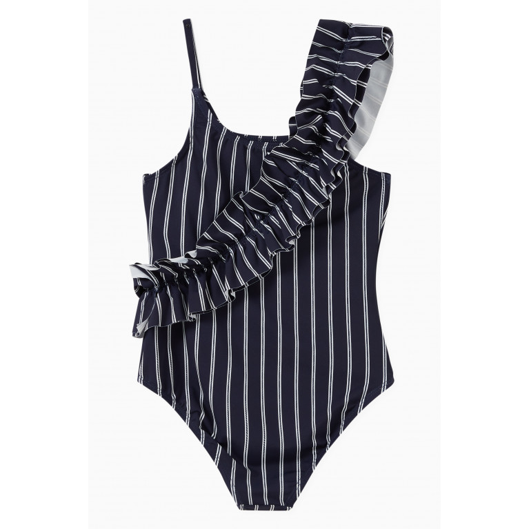 Habitual - Ruched One-piece Swimsuit Blue