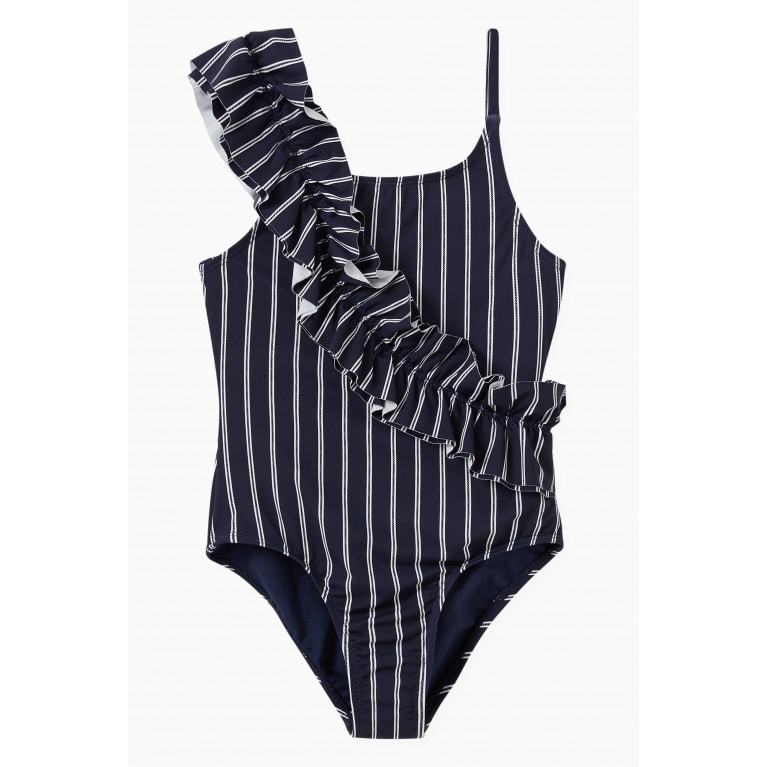 Habitual - Ruched One-piece Swimsuit Blue