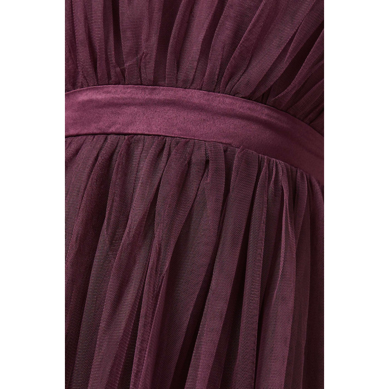 Maya - Ruffle Shoulder Maxi Dress Purple