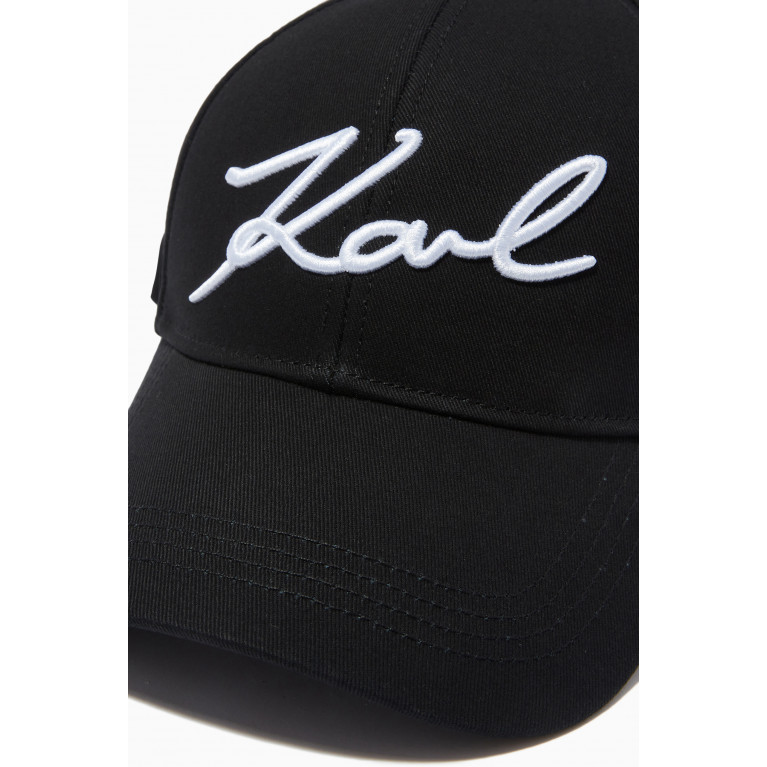 Karl Lagerfeld - K/Signature Cap in Cotton Gabardine