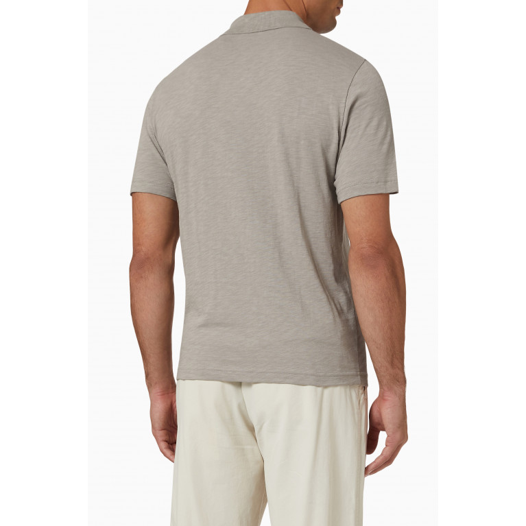 Theory - Bron Polo Shirt in Cosmos Slub Cotton Grey