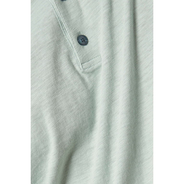 Theory - Bron Polo Shirt in Cosmos Slub Cotton Green