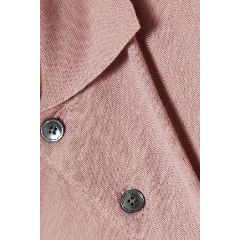 Theory - Bron Polo Shirt in Cosmos Slub Cotton Pink