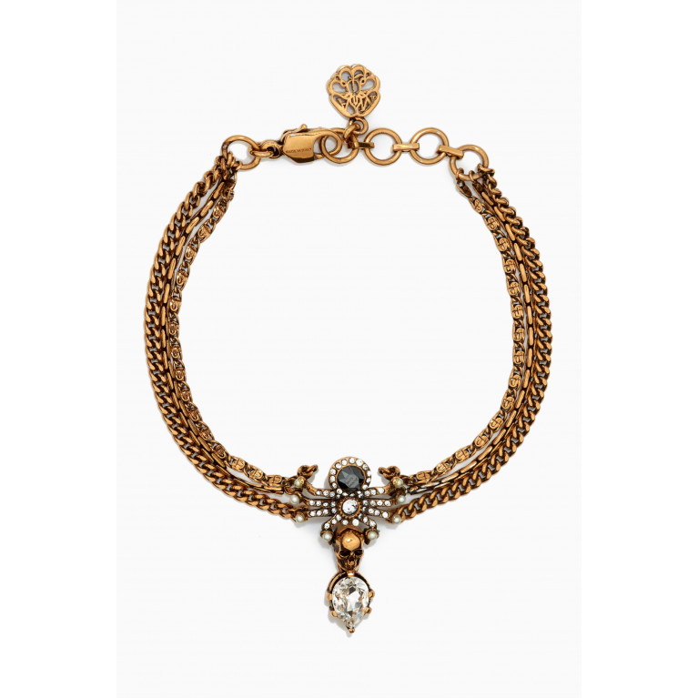 Alexander McQueen - Jewelled Spider Crystal Bracelet in Brass