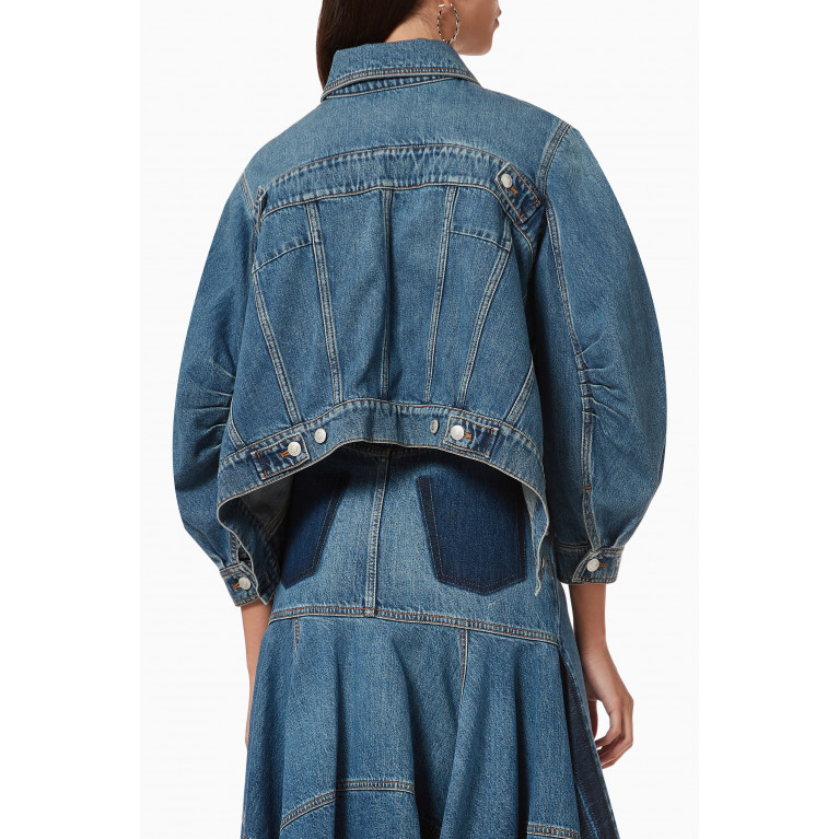 Alexander McQueen - Oversized Crop Denim Jacket in Cotton
