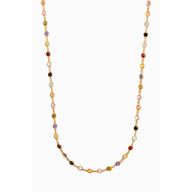 The Jewels Jar - Cora Rainbow Necklace in 18kt Gold Plated Sterling Silver