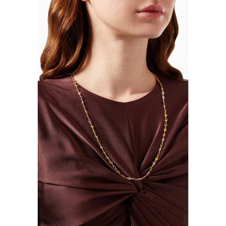 The Jewels Jar - Cora Rainbow Necklace in 18kt Gold Plated Sterling Silver