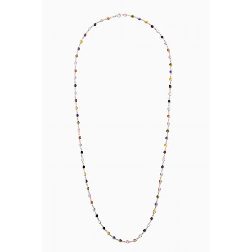 The Jewels Jar - Cora Rainbow Necklace in Rhodium Plated Sterling Silver
