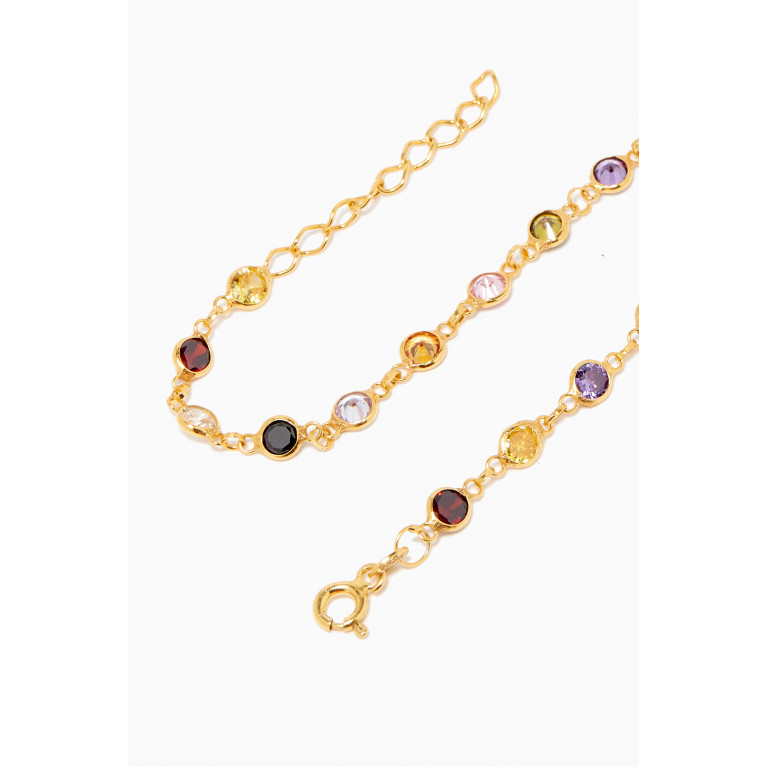 The Jewels Jar - Cora Rainbow Bracelet in 18kt Gold Plated Sterling Silver