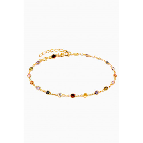 The Jewels Jar - Cora Rainbow Bracelet in 18kt Gold Plated Sterling Silver