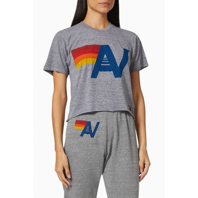 Aviator Nation - Logo Boyfriend T-shirt in Cotton Jersey
