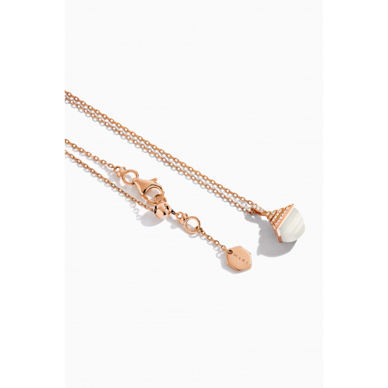 Marli - Cleo Mini Rev Diamond & Moonstone Necklace in 18kt Rose Gold
