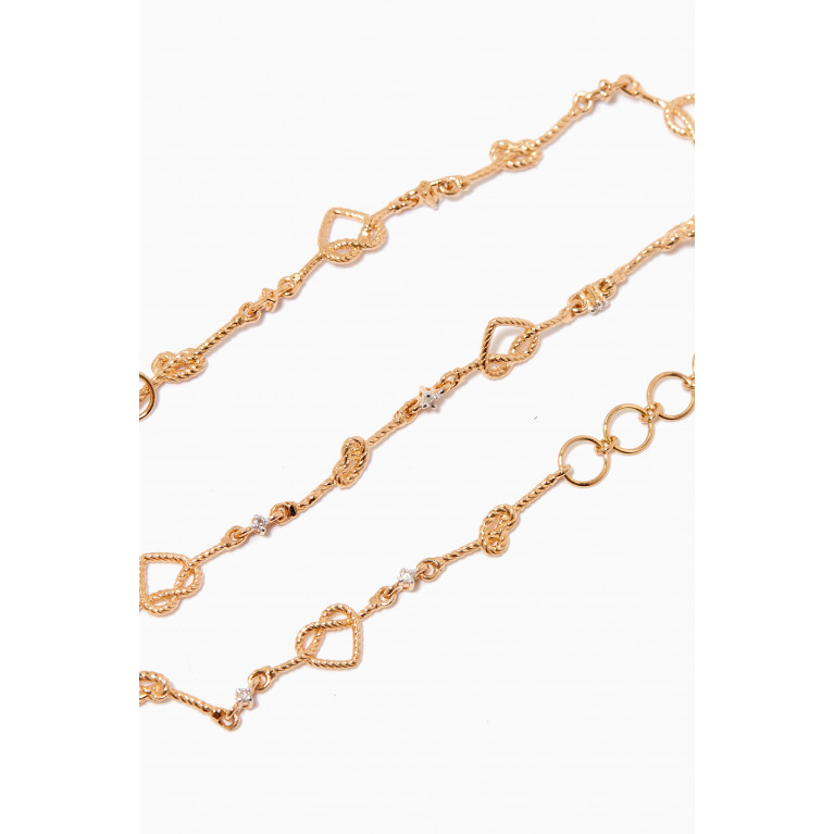 MKS Jewellery - Mini Alyada Heart Knot Bracelet with Diamonds in 18kt Yellow Gold