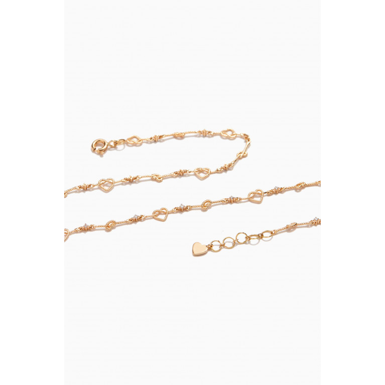 MKS Jewellery - Mini Alyada Heart Knot Bracelet with Diamonds in 18kt Yellow Gold