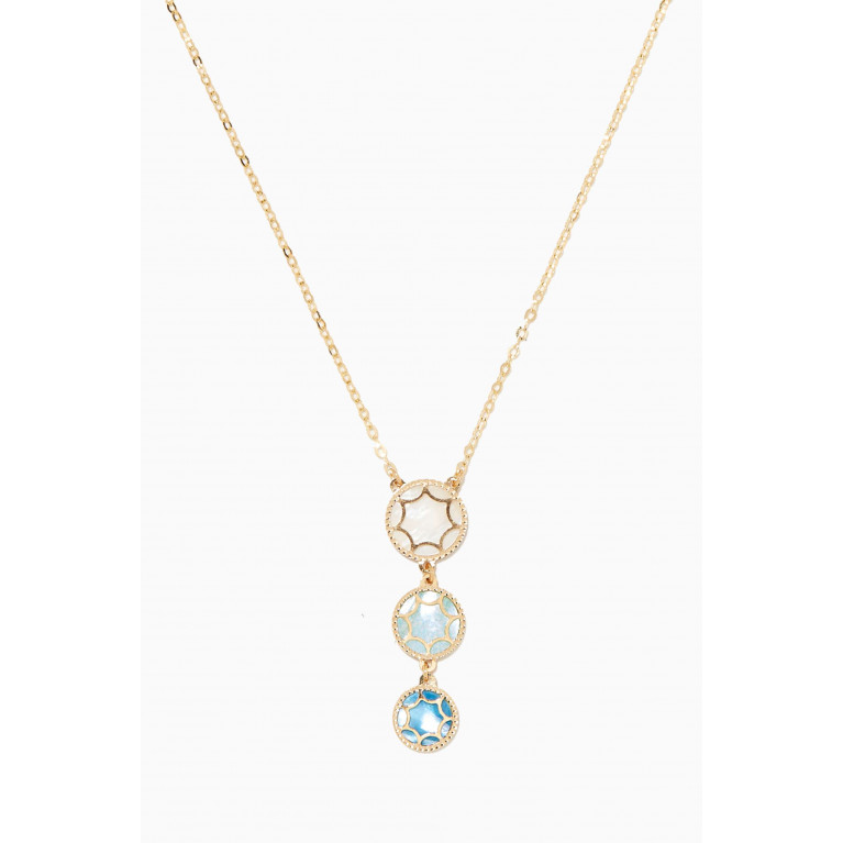 Damas - Amelia Roma Mother of Pearl Three Dangle Necklace in 18kt Yellow Gold
