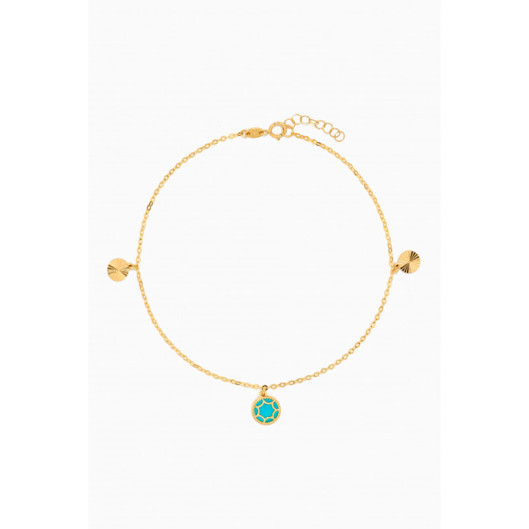 Damas - Amelia Mother of Pearl Anklet in 18kt Yellow Gold