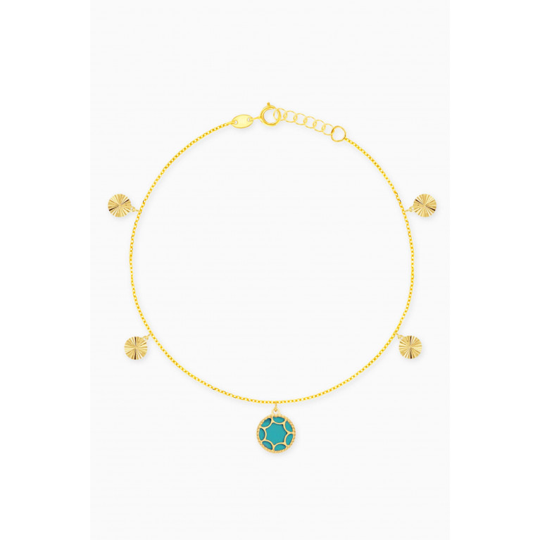 Damas - Amelia Roma Mother of Pearl Anklet in 18kt Yellow Gold