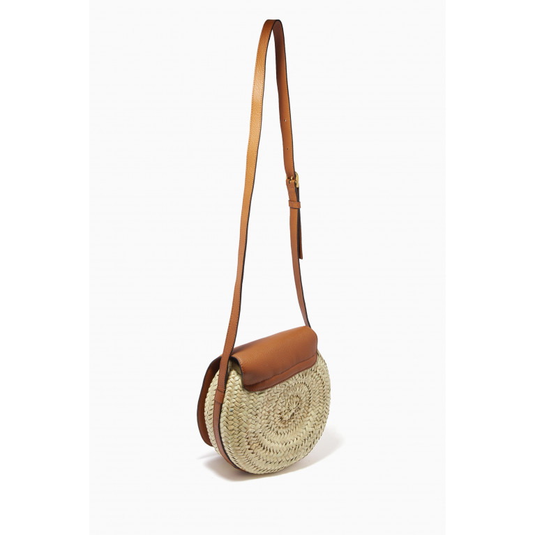 Chloé - Marcie Small Crossbody Basket Bag in Raffia & Calfskin