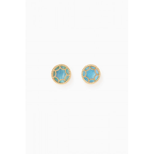Damas - Amelia Roma Mother of Pearl Stud Earrings in 18kt Yellow Gold