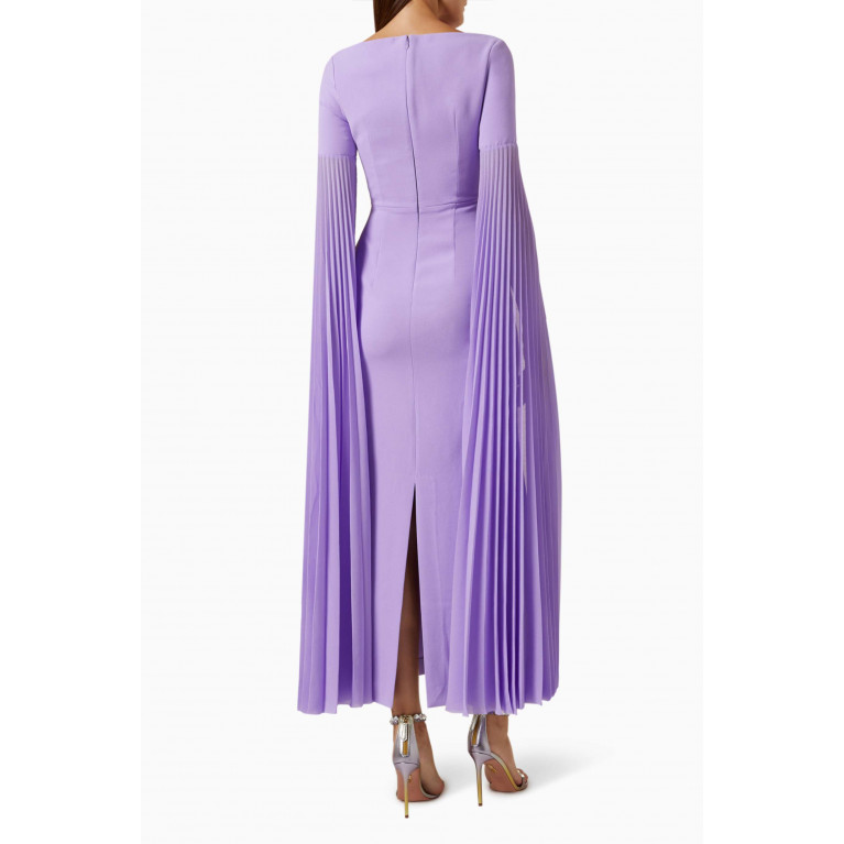 Solace London - Grace Cape Sleeves Gown Purple