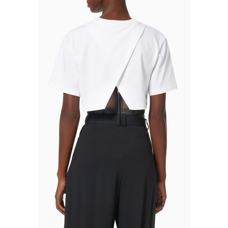 Alexander McQueen - Corset Crop T-shirt in Cotton-jersey