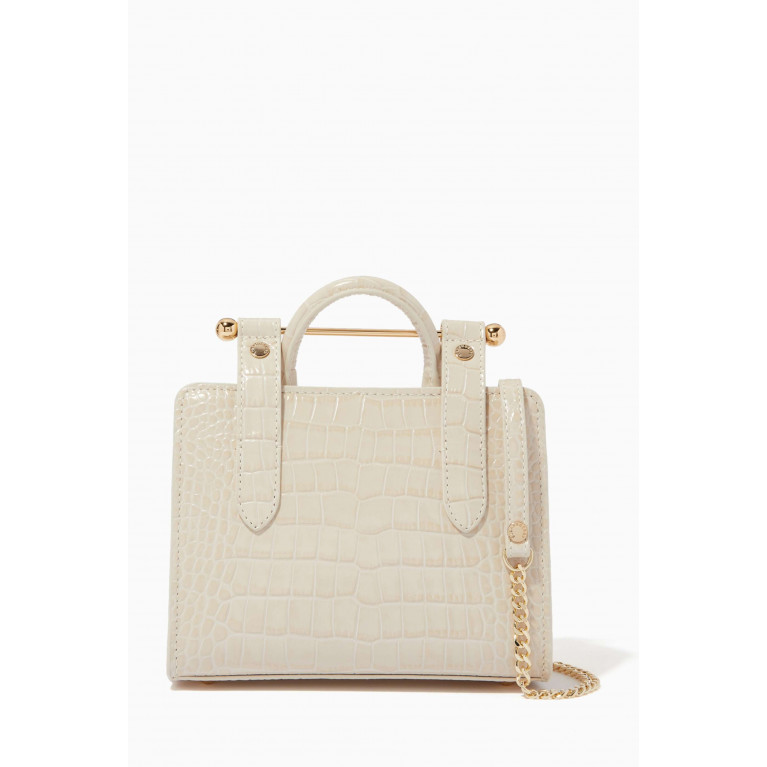 Strathberry - Nano Tote Bag in Croc-embossed Leather