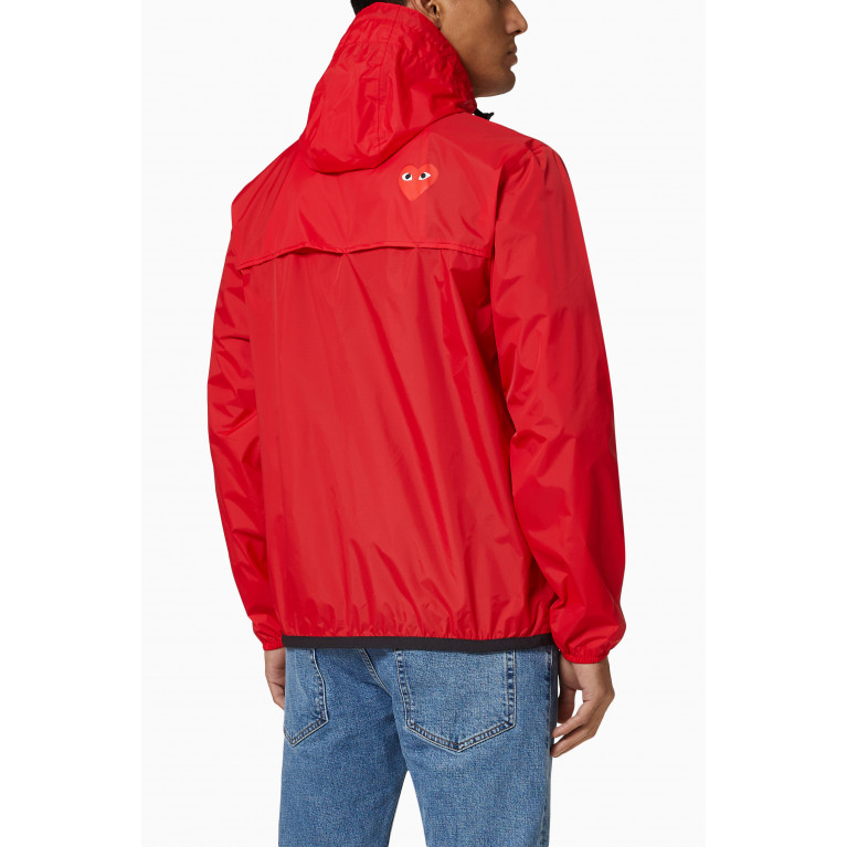 Comme des Garçons  - Claude Full Zip Windbreaker Jacket in Nylon Red