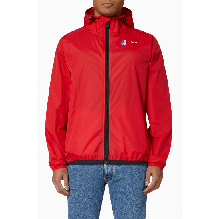Comme des Garçons  - Claude Full Zip Windbreaker Jacket in Nylon Red