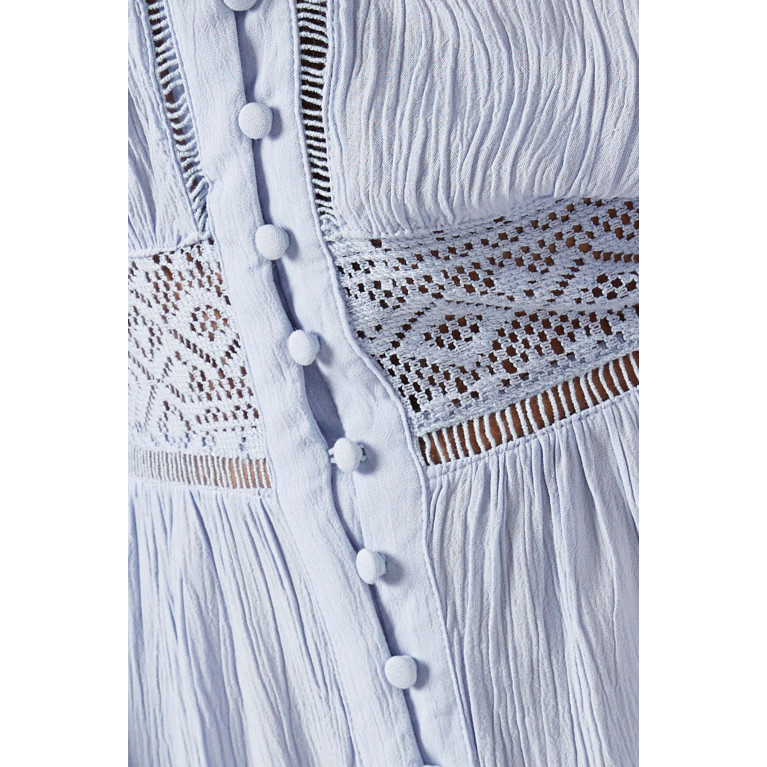 Y.A.S - Yasmeza Lace-trimmed Midi Dress in Viscose Blue
