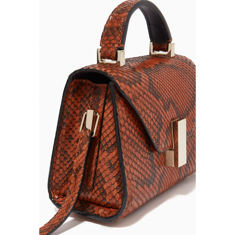 Valextra - Iside Top-handle Nano Bag in Python-print Leather