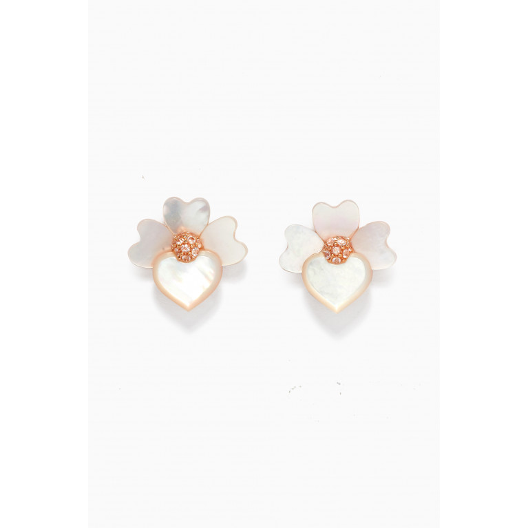 Kate Spade New York - Precious Pansy Stud Earrings in Rose Gold-Plated Metal