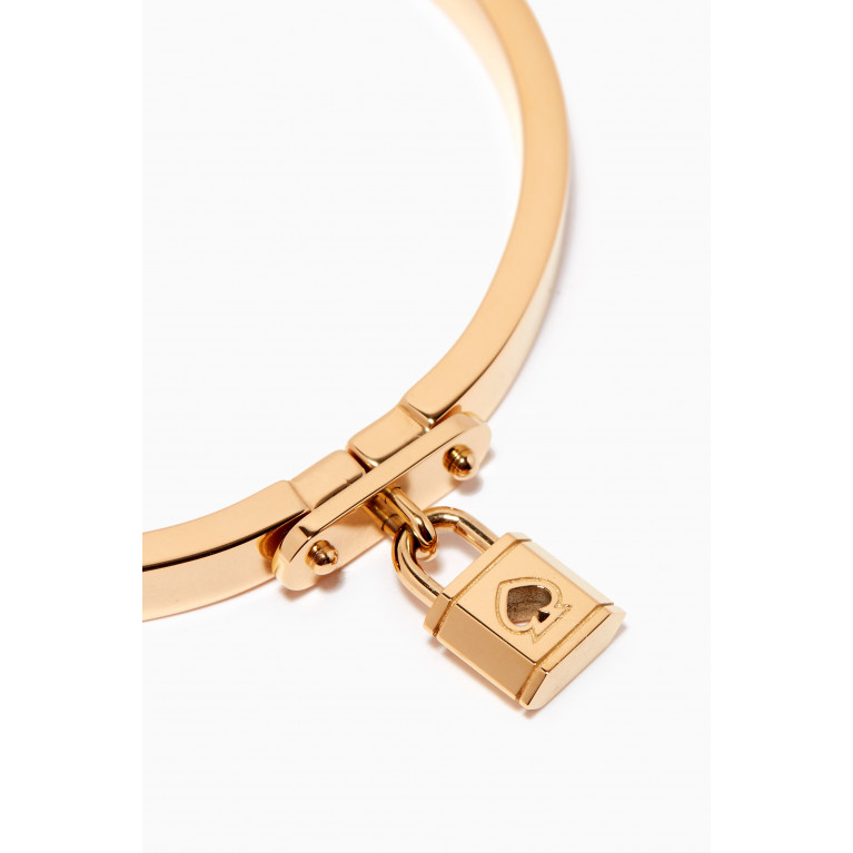 Kate Spade New York - Lock & Spade Charm Bangle in Gold-plated Brass Gold