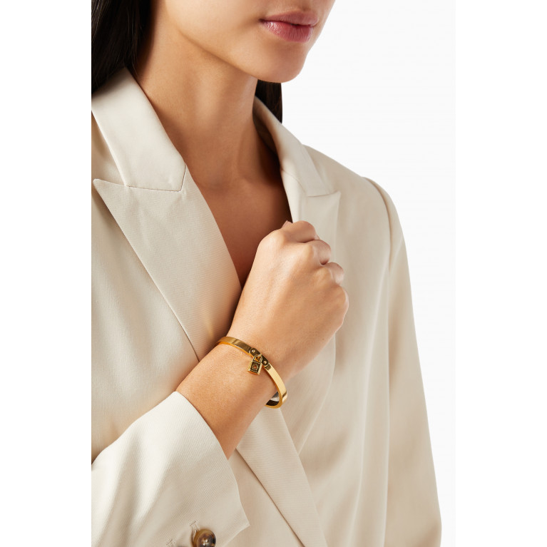 Kate Spade New York - Lock & Spade Charm Bangle in Gold-plated Brass Gold