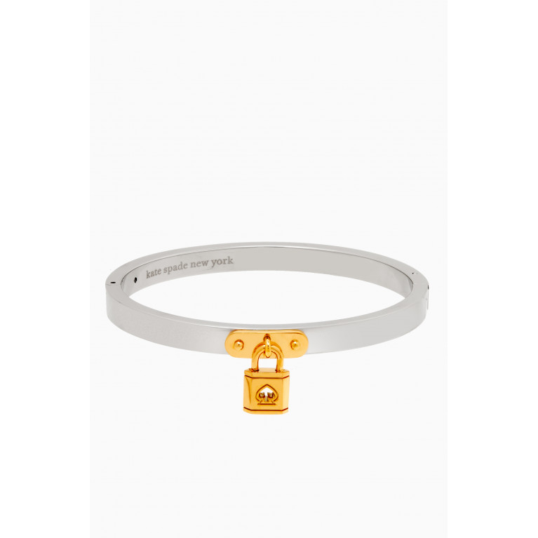 Kate Spade New York - Lock & Spade Charm Bangle in Silver-plated Brass Multicolour
