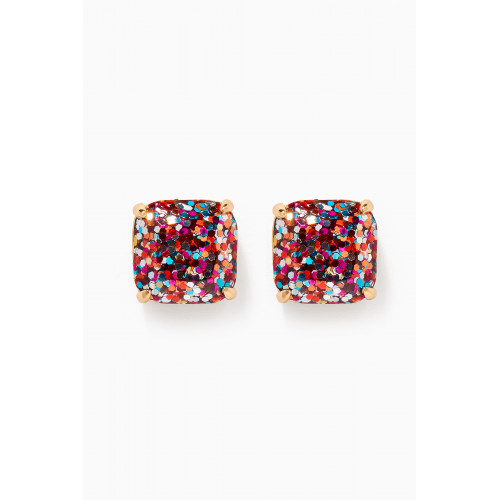 Kate Spade New York - Small Square Glitter Studs in Gold-plated Brass