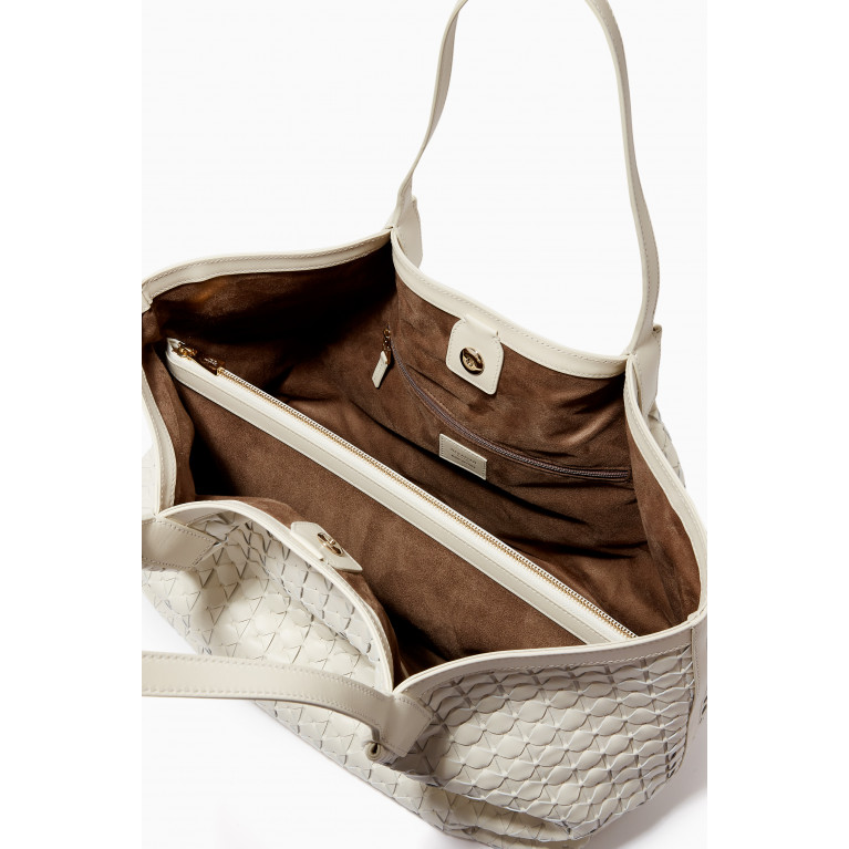 Serapian - Secret Tote Bag in Mosaico Leather Neutral