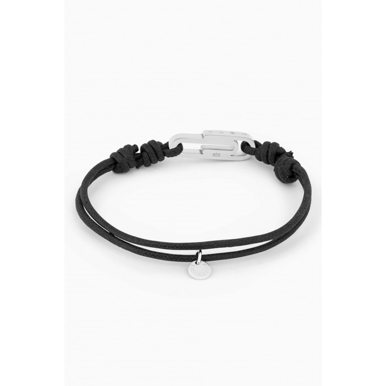 Tateossian - Paperclip Macrame Bracelet in Rhodium-plated Sterling Silver & Wax Cord