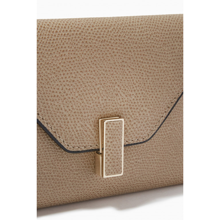 Valextra - Iside Compact Wallet in Leather Neutral