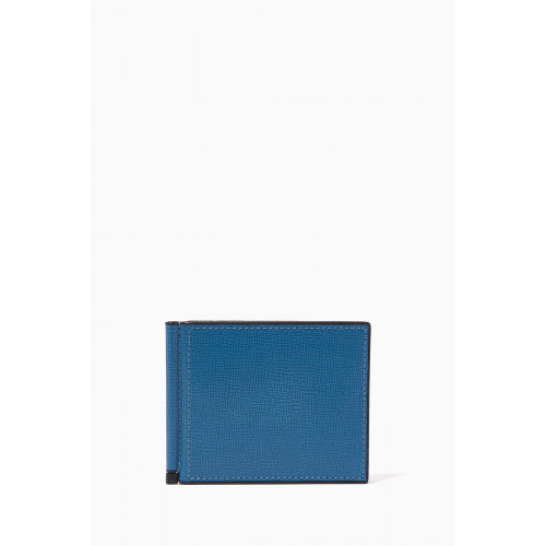 Valextra - Simple Grip Wallet in Leather Blue