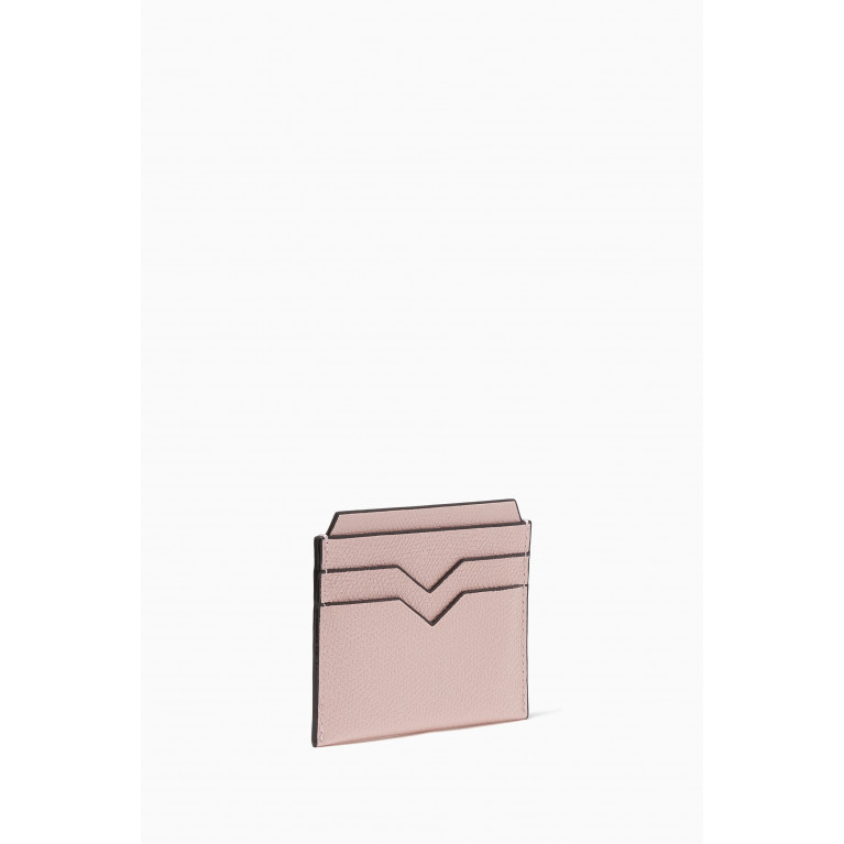 Valextra - Card Case in Calfskin Leather Pink