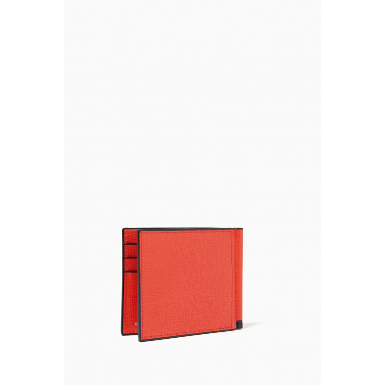Valextra - Simple Grip Wallet in Leather Orange