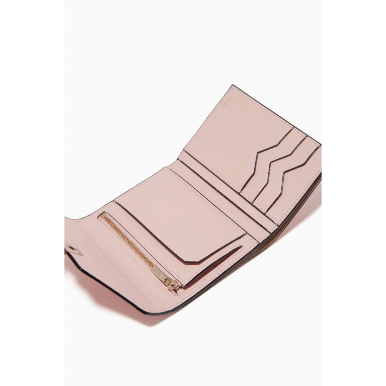 Valextra - Iside Compact Wallet in Leather Pink